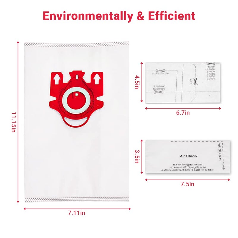 Hongfa Canister Vacuum Cleaner Bags for Miele Type FJM, 15 Packs AirClean 3D Efficiency Dust Bag Compatible with Miele Compact C2 Compact C1 S6000-S6999 S4000-S4999,S700 S500-S578 Vacuum Cleaner - Image 5